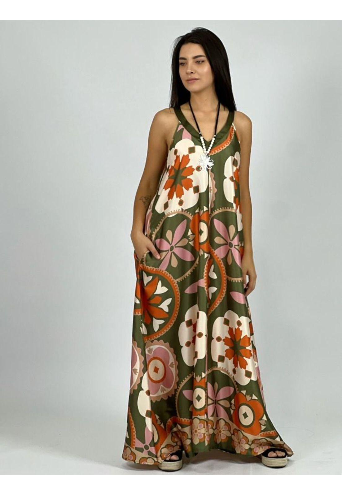 Vestido Satín Flores Boho-8