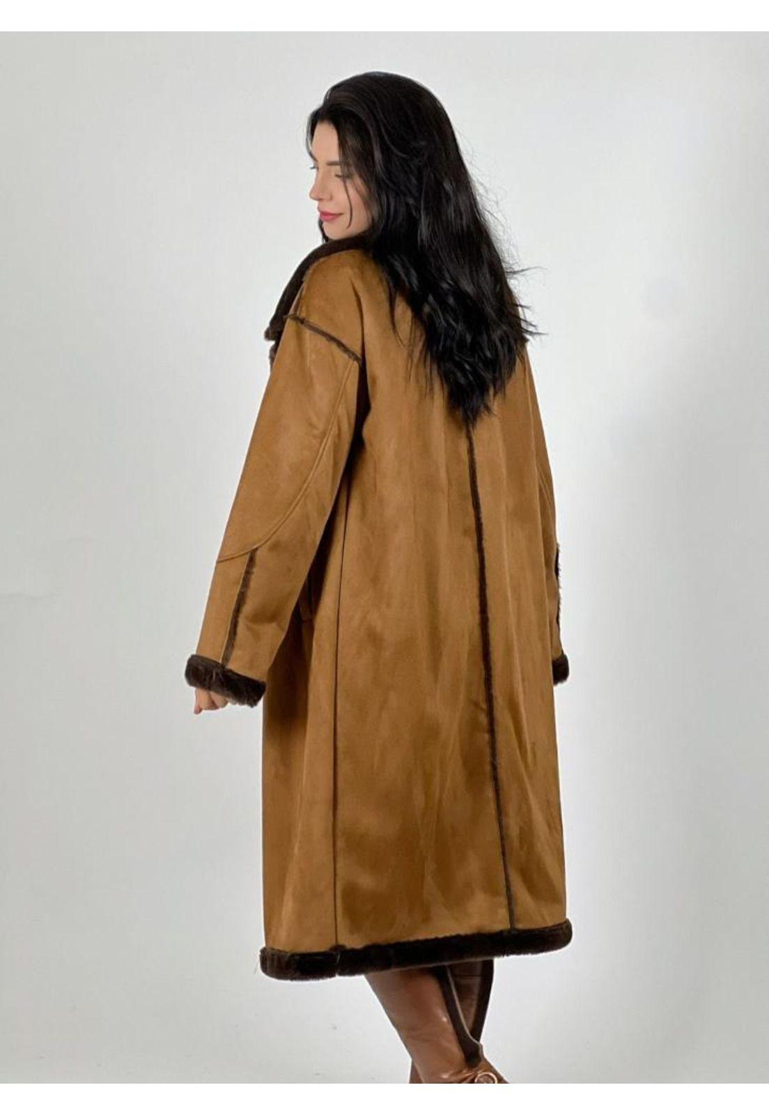 Abrigo de Gamuza Achiporrada con Correas-3