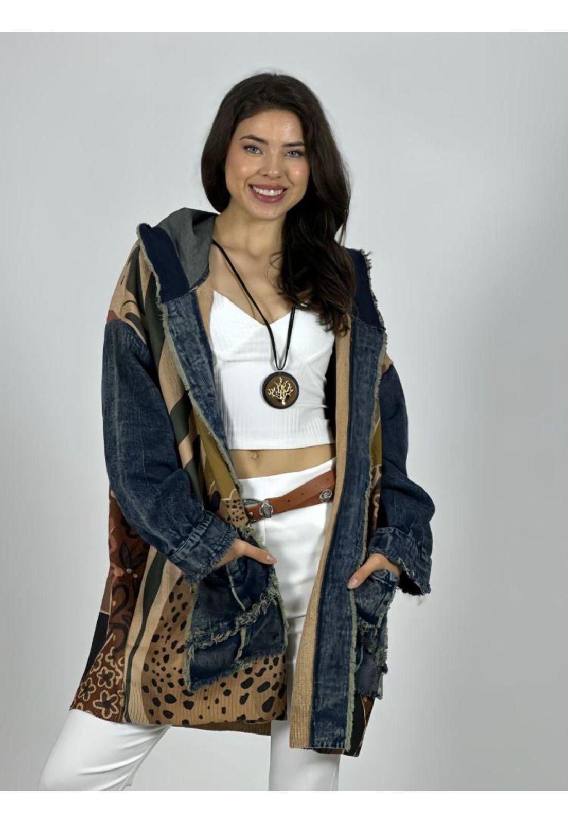 Abrigo Italiano Lana/Mezclilla Mujer y Leopardo-0