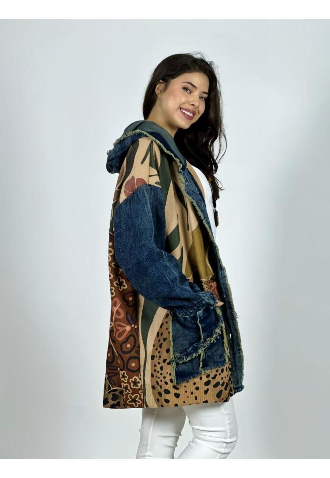 Abrigo Italiano Lana/Mezclilla Mujer y Leopardo-2