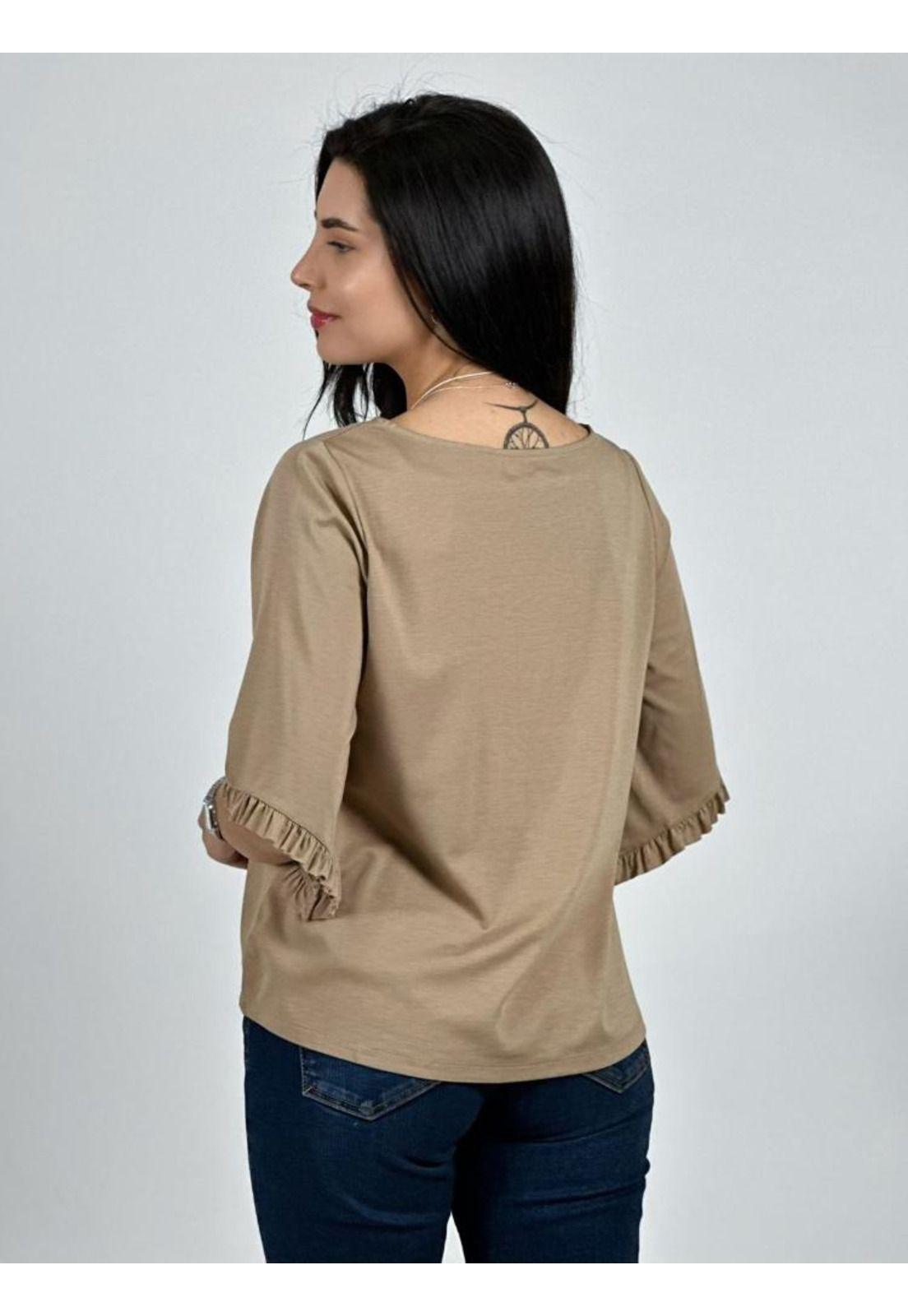 Blusa Viscosa Mangas Farolaos con Collar-2