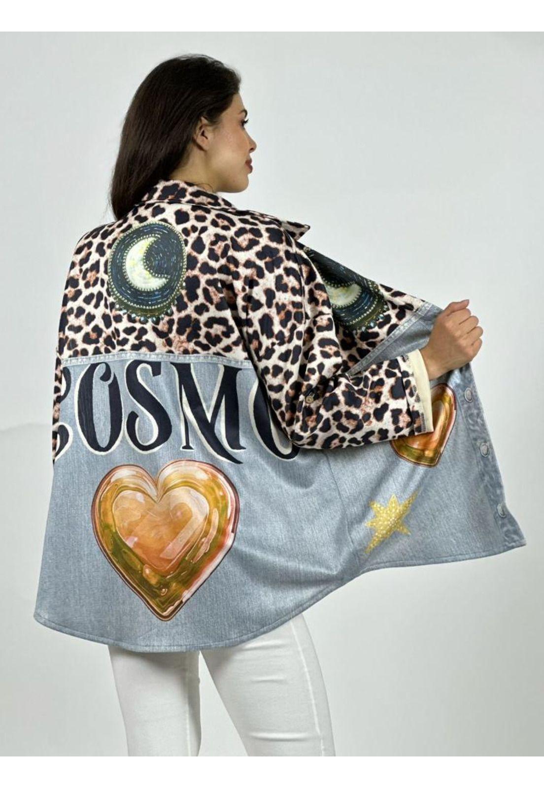 Chaqueta Gamuza Floral Luna Estrella y Corazones-2