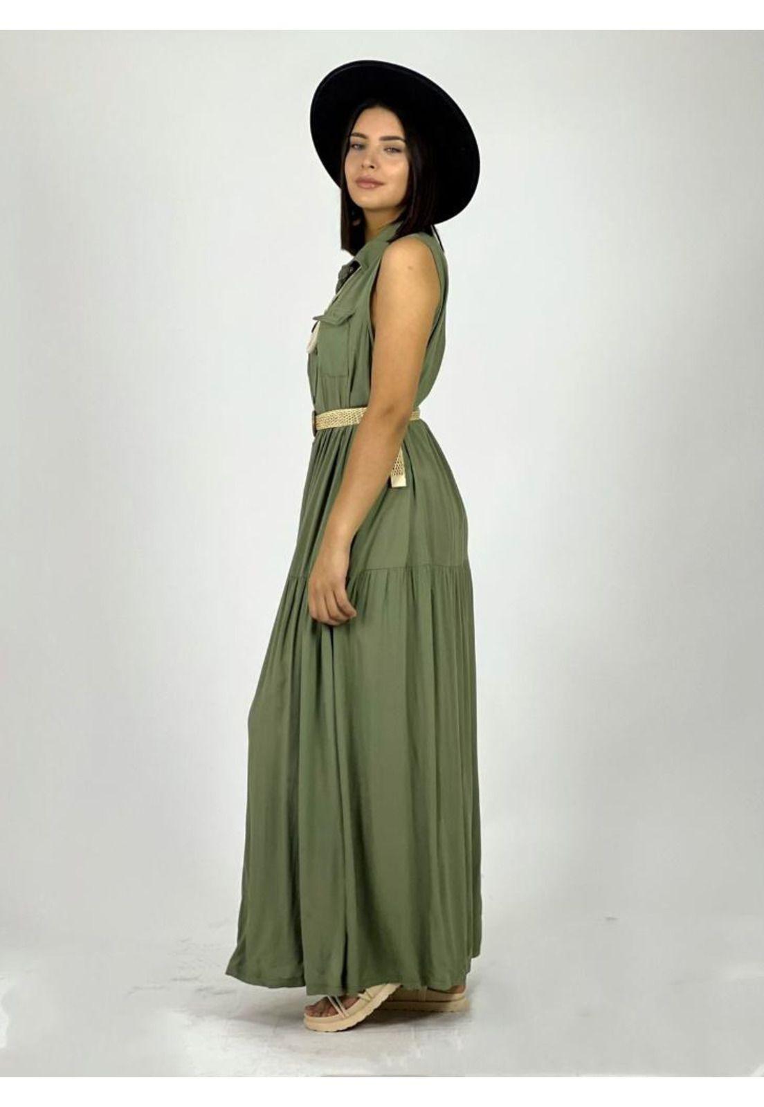 Vestido Abotonado con Bolsillos-2