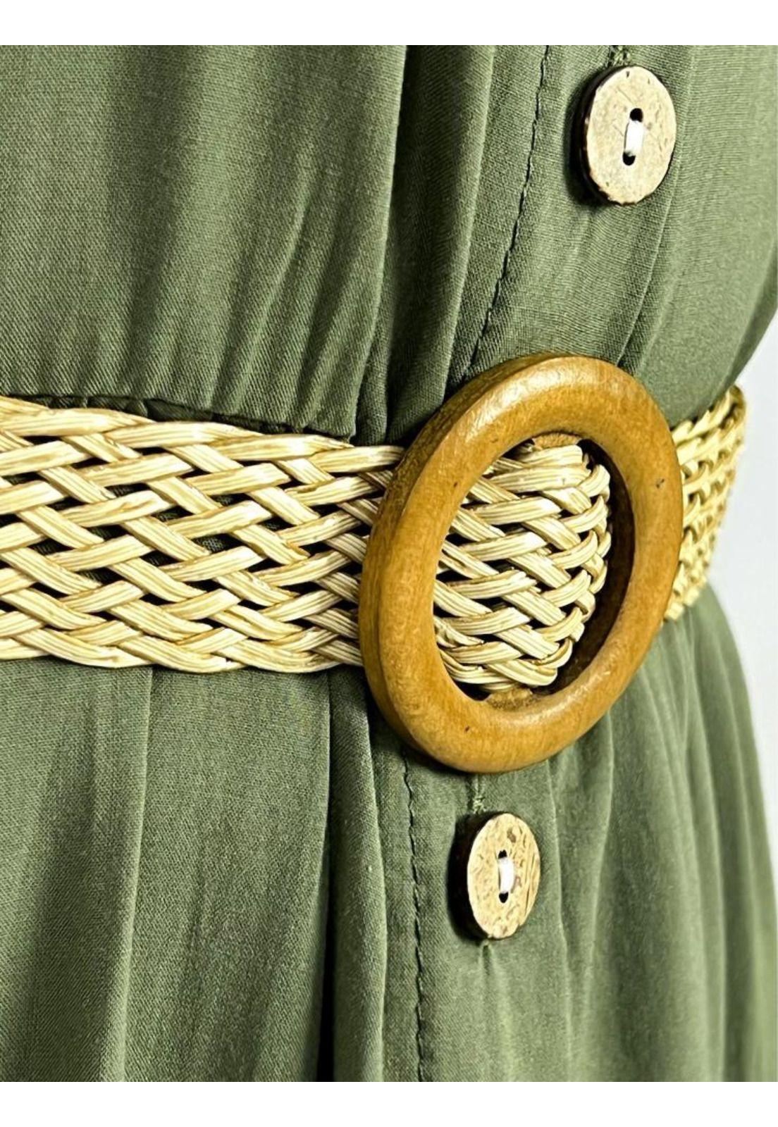 Vestido Abotonado con Bolsillos-3