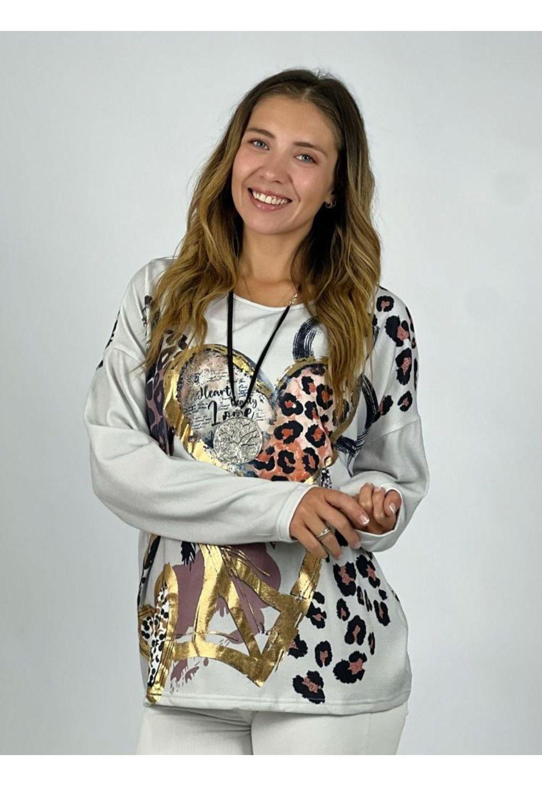 Polera Algodón Estampado Corazones Print-0