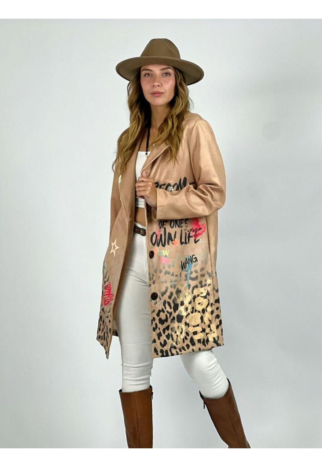 Abrigo Gamuza Toques Print-1