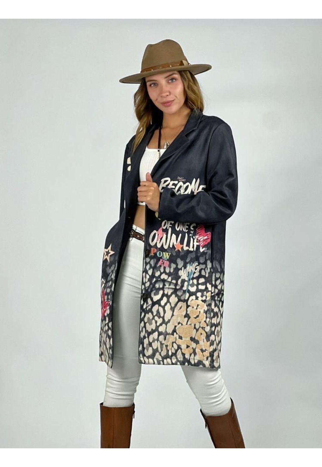 Abrigo Gamuza Toques Print-0