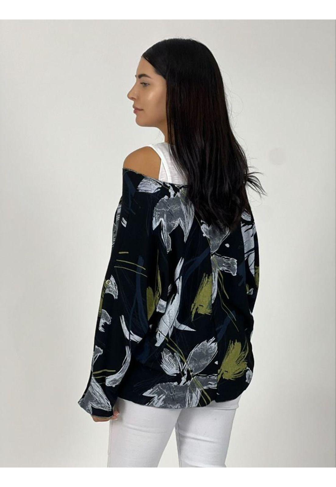 Polera Doble Estampada con Collar-2
