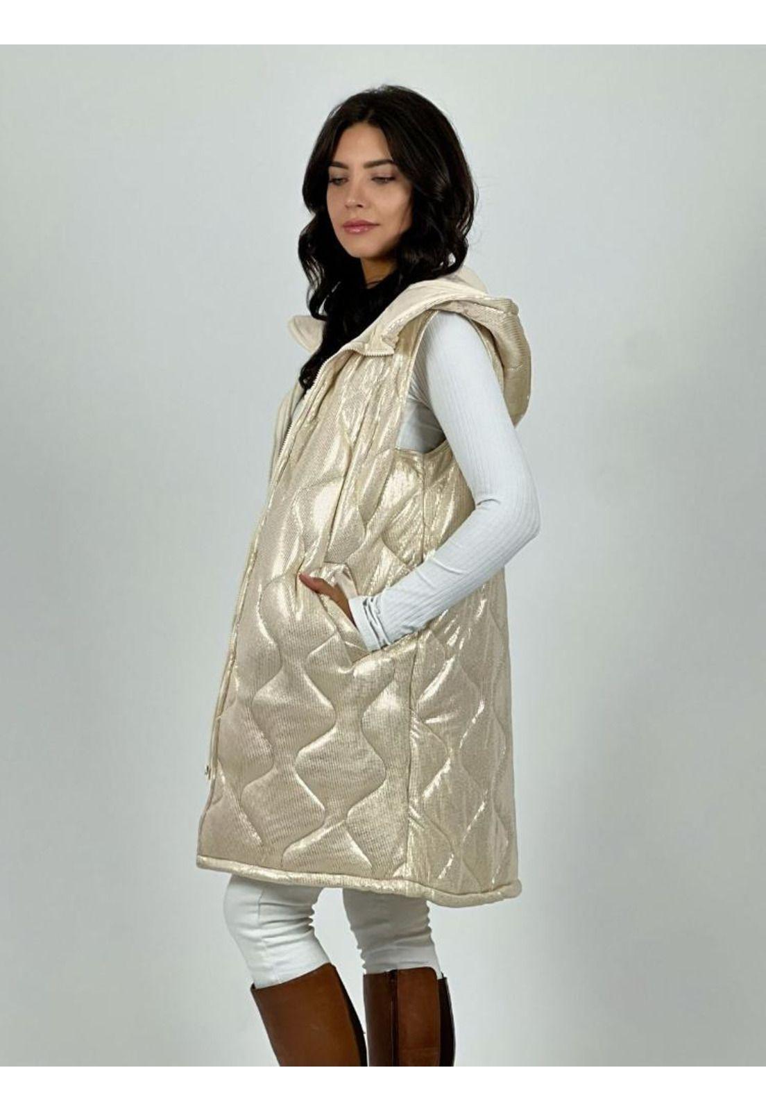 Parka Acolchada Sin Mangas Metalizada-2