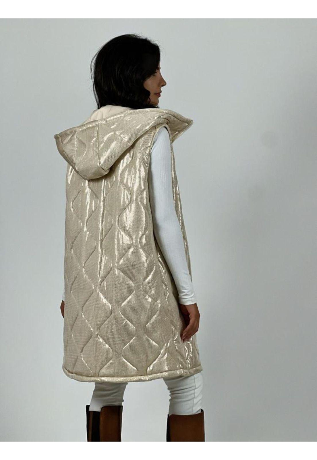 Parka Acolchada Sin Mangas Metalizada-3