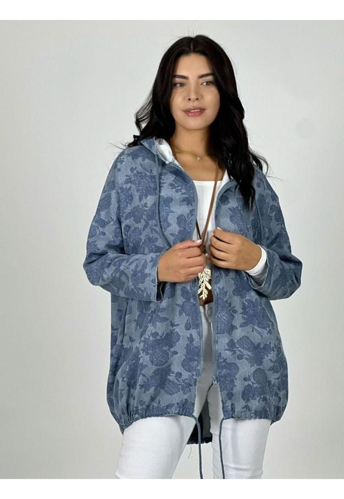 Chaqueta Mezclilla Con Estampados Y Capucha-0