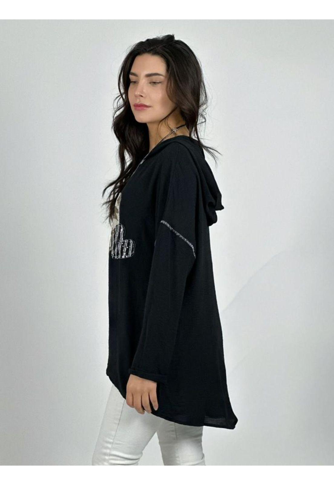 Polera Crepé Triple Corazon Lentejuelas-2