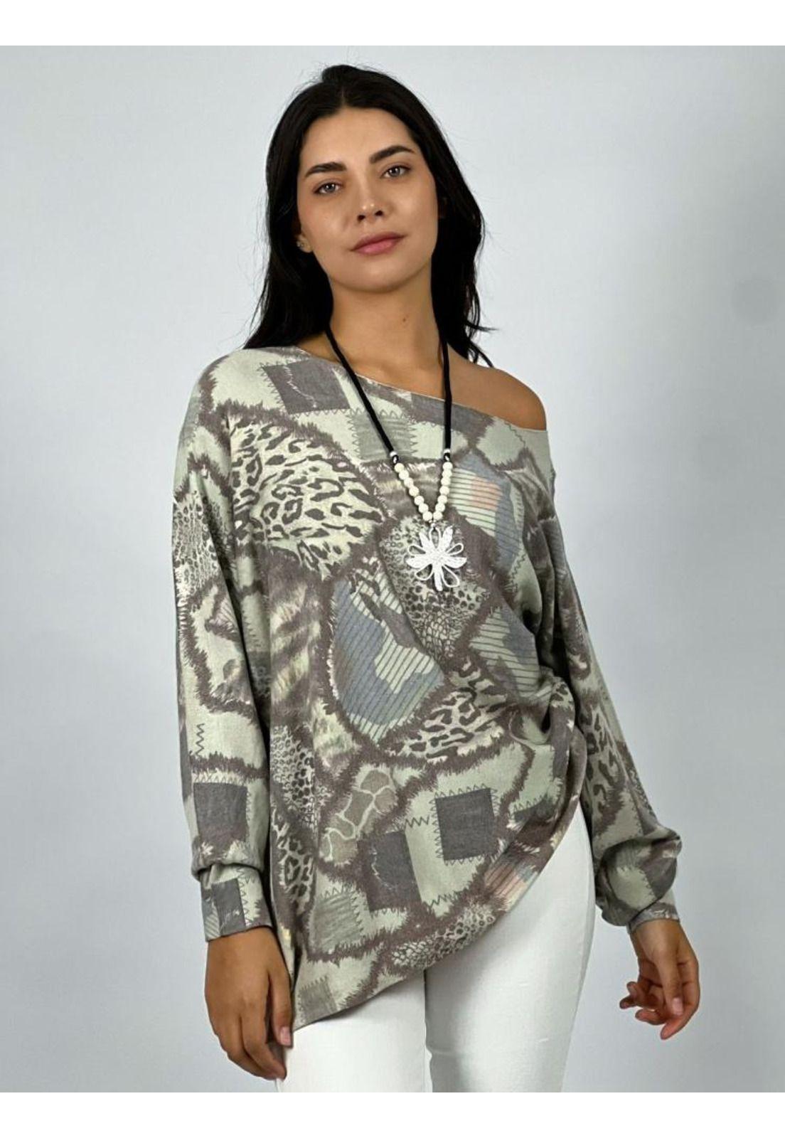 Sweater Spandex Abstracto con Print-0