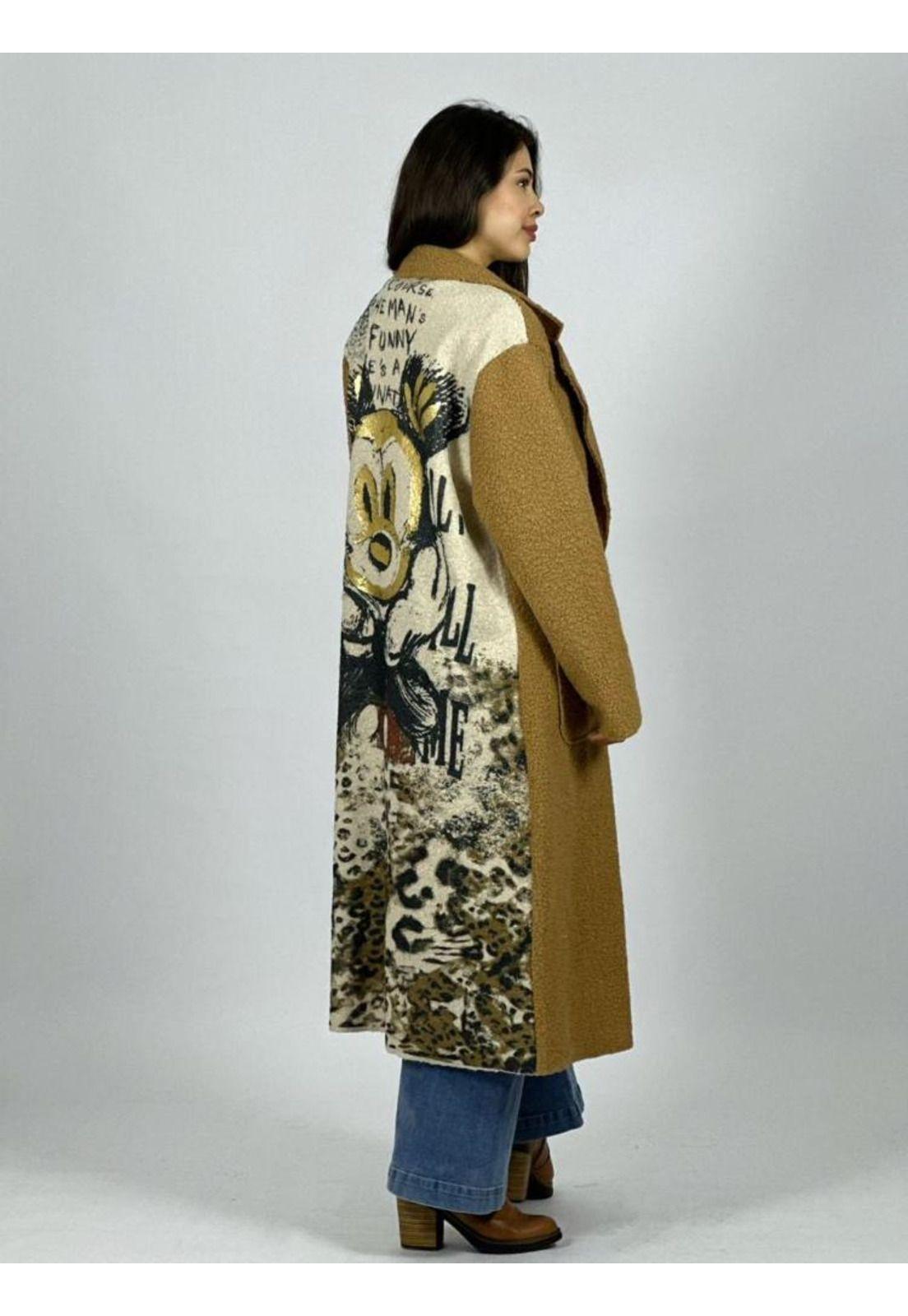 Abrigo Lana Italiano Largo Dorso Mickey Print-2