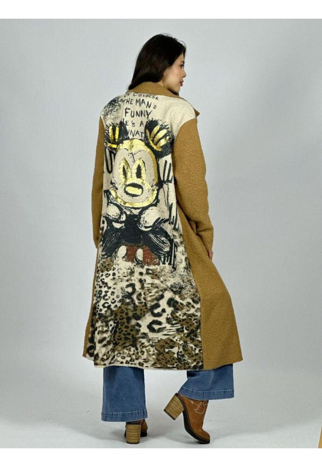Abrigo Lana Italiano Largo Dorso Mickey Print-3