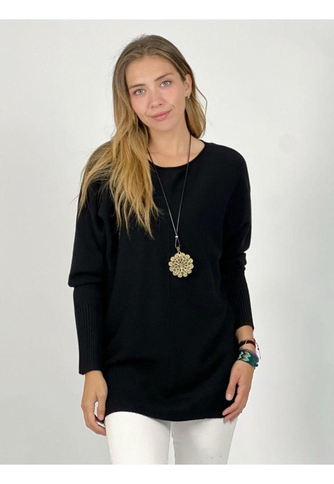 Sweater Lana Suave Manga Empuñada-0