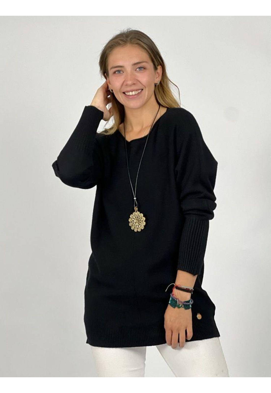 Sweater Lana Suave Manga Empuñada-1