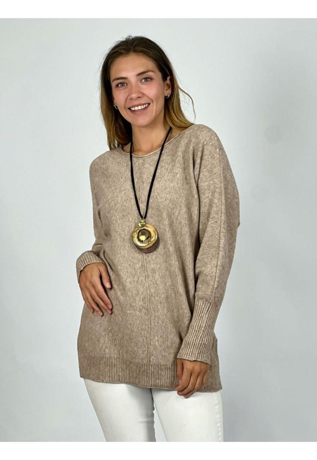 Sweater Lana Suave Manga Empuñada-0