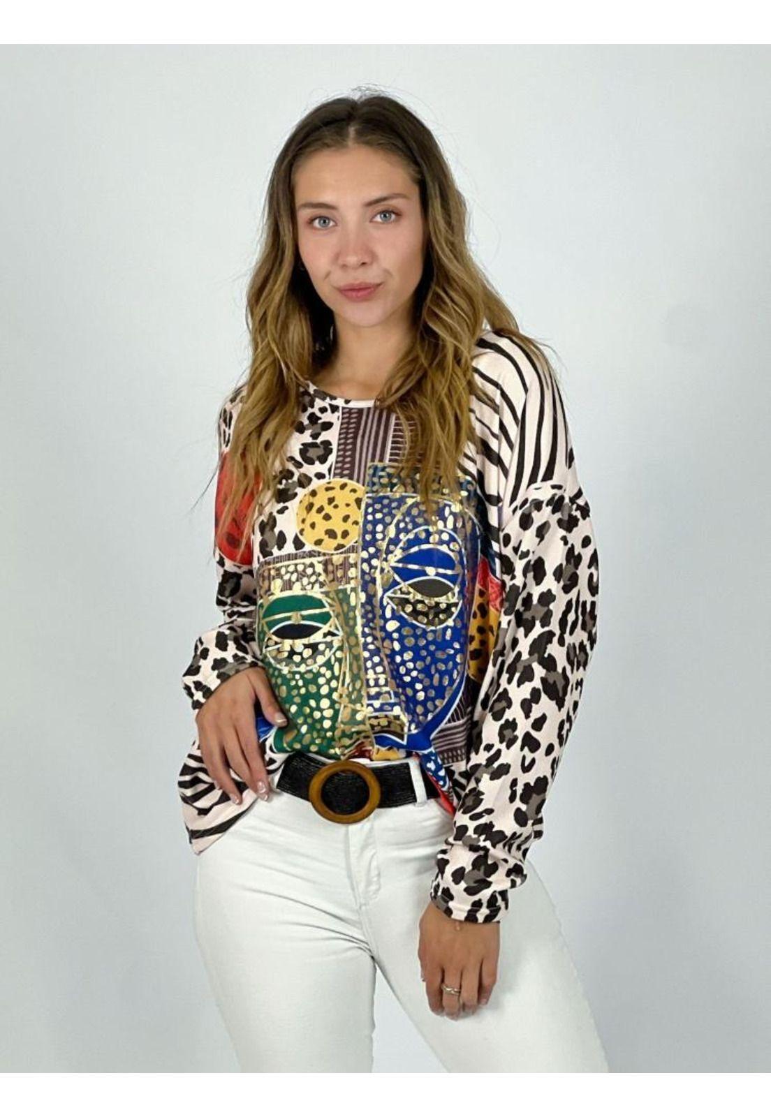 Polera Algodón Print Mascaras-2