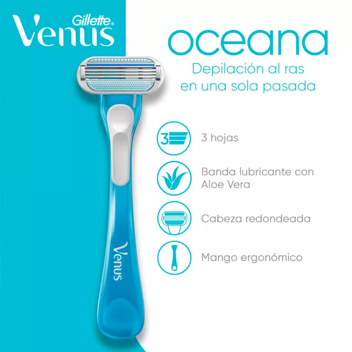 Maquina de Afeitar Oceana Gillette Venus Mujer 2 un-3