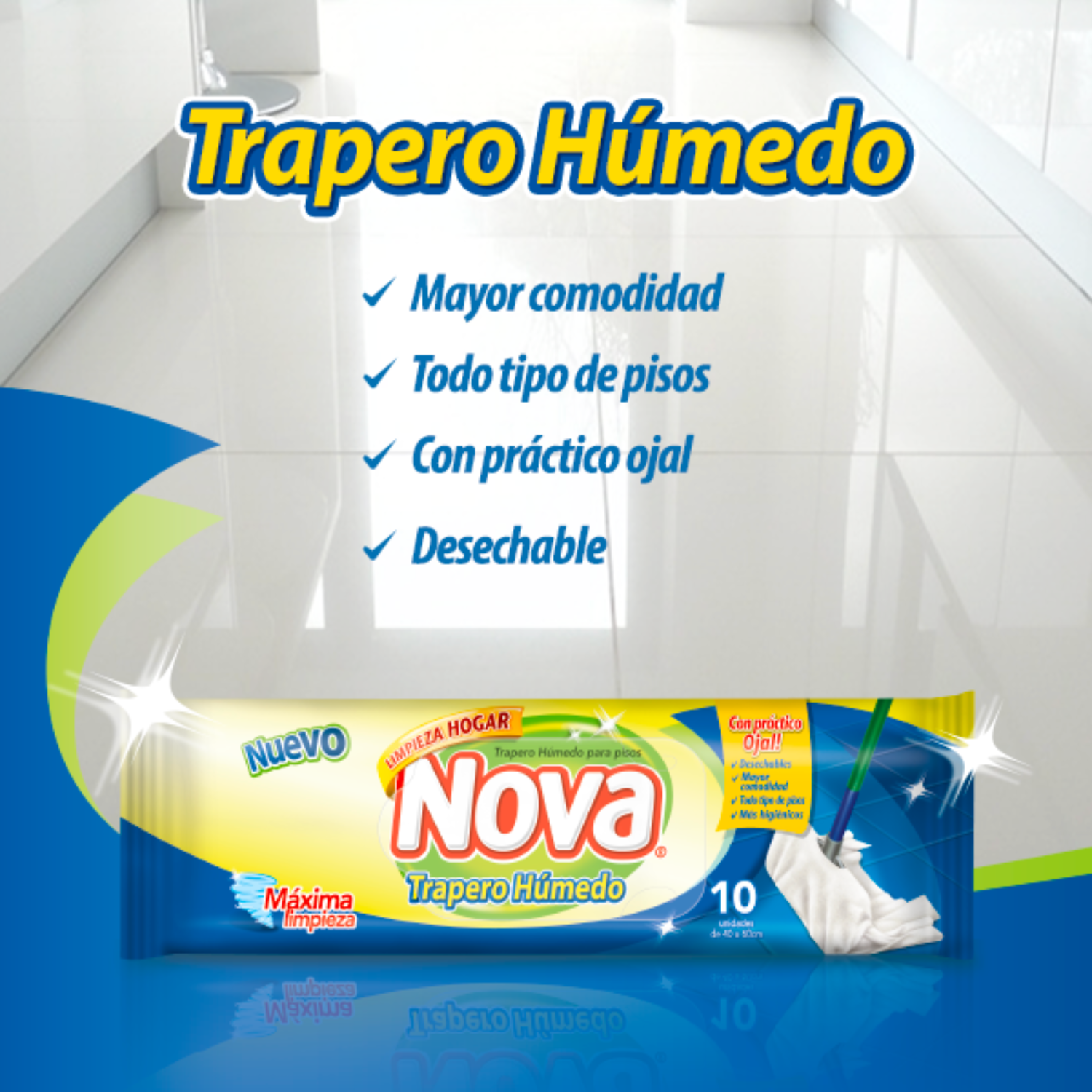 Nova Trapero Humedo Todo Tipo de Pisos 10 unidades-1