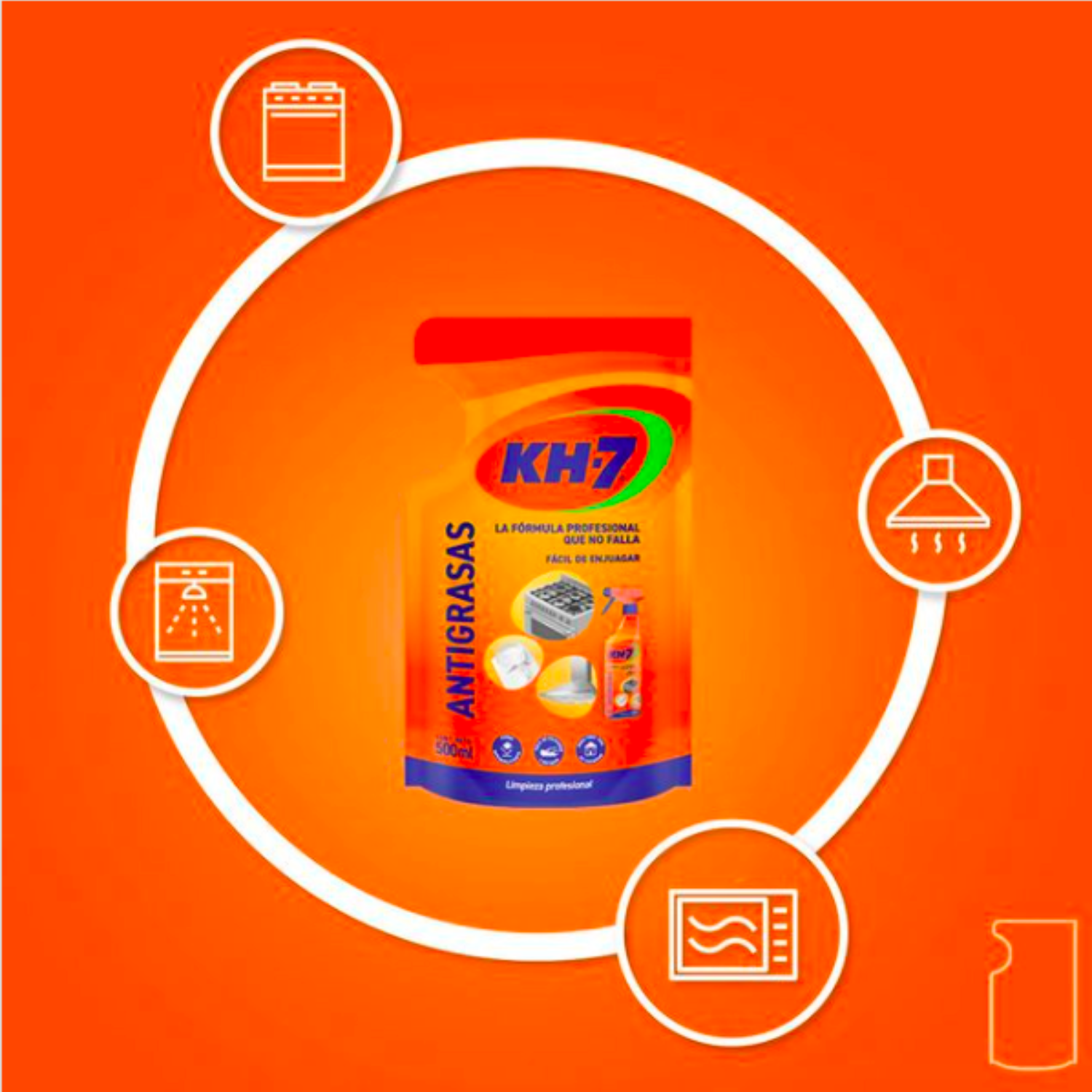 KH-7 Limpiador Antigrasa Concentrado Doypack 500 ml-1