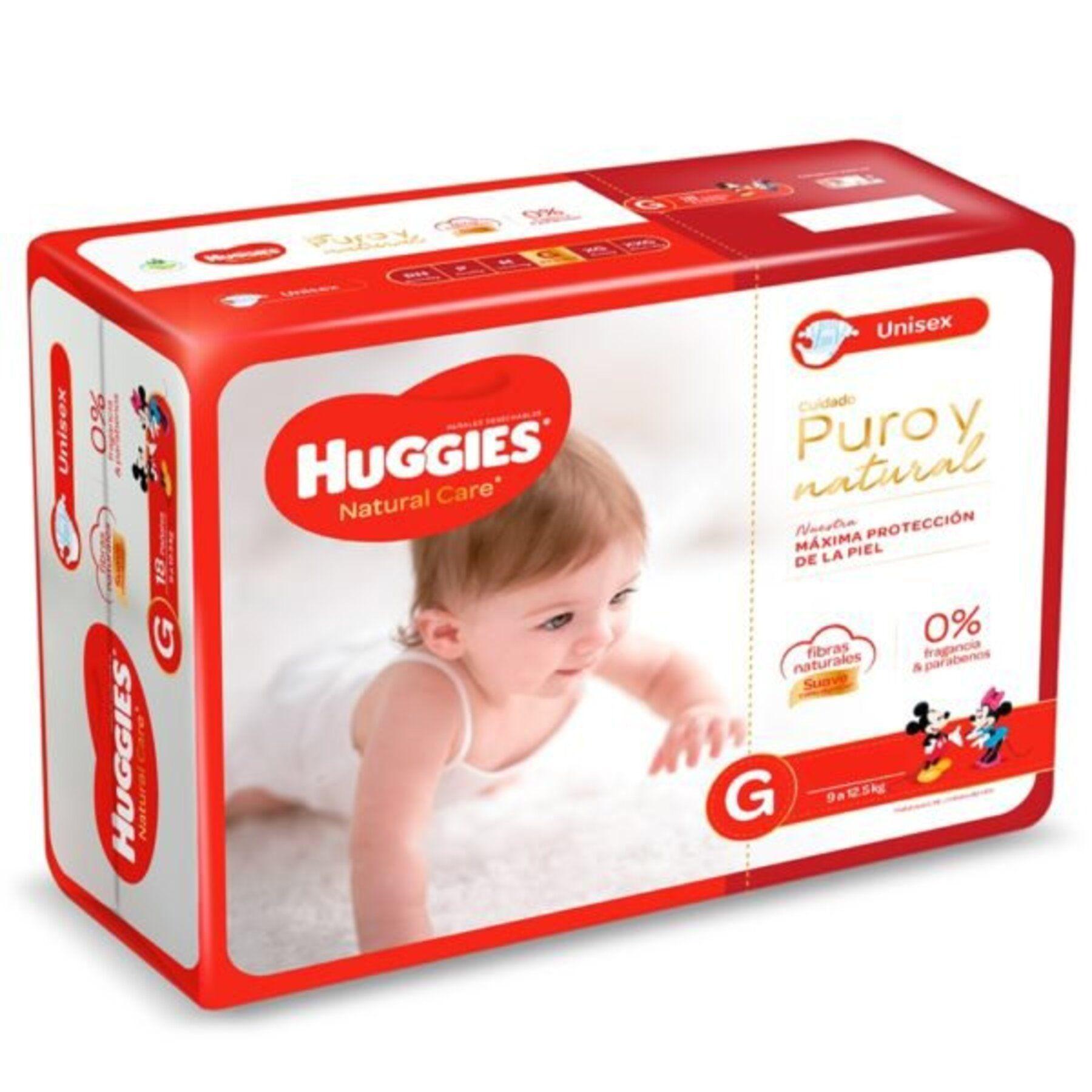 Huggies Pañales Natural Care Xtra Care G 18 Unidades-0