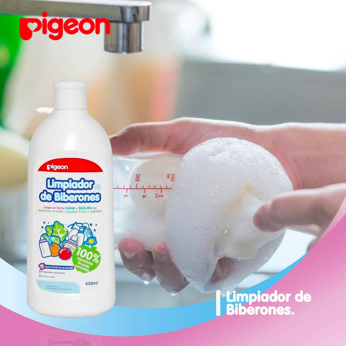 Pigeon Limpiador De Biberones 450 ml-2