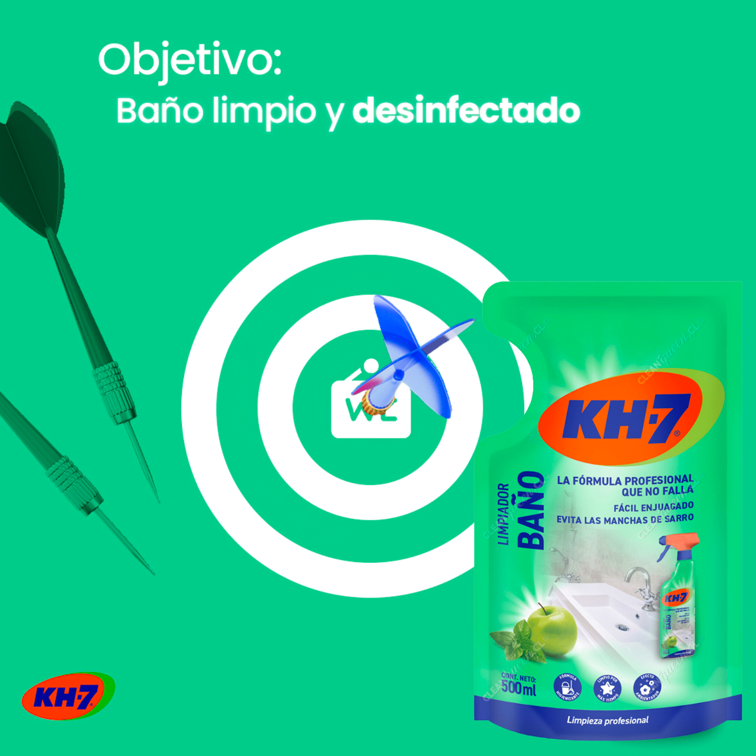 KH-7 Limpiador de Baños Desinfectante Doypack 500 ml-2