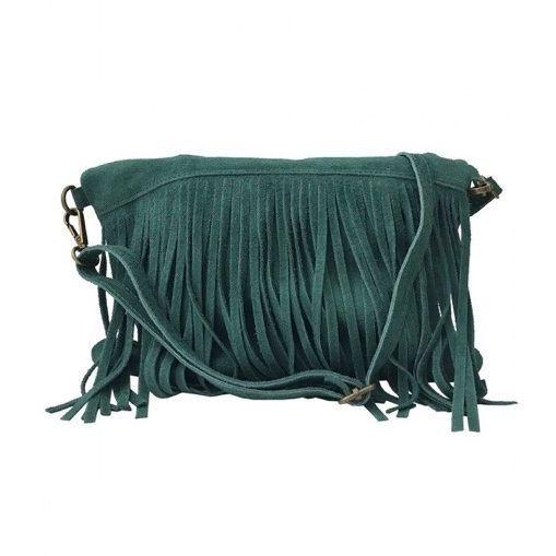 Cartera Flecos cuero verde italiana Piera Marassi-2