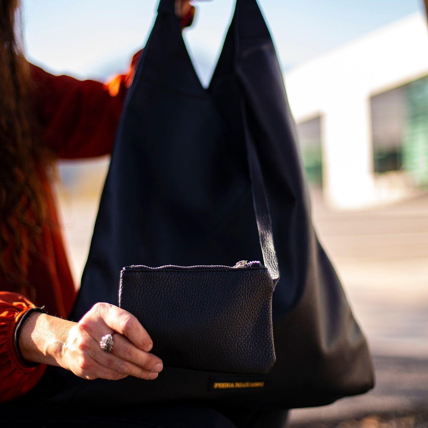 Cartera Piera Marassi Roberta negra cuero natural italiana-2