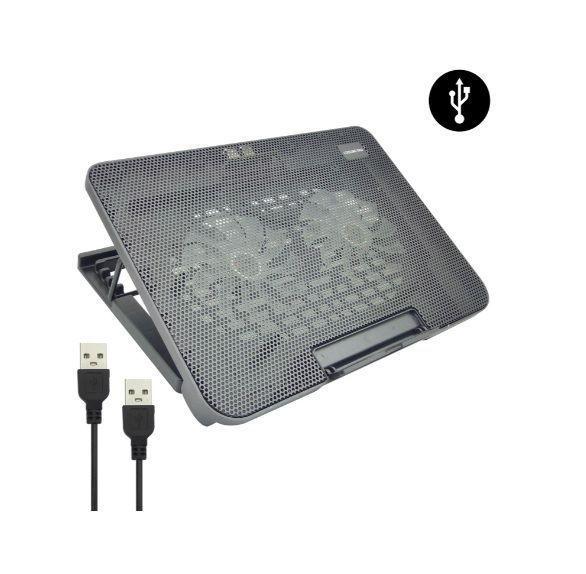 Base De Enfriamiento Para Notebook Con Altura Ajustable Y Dos USB-1
