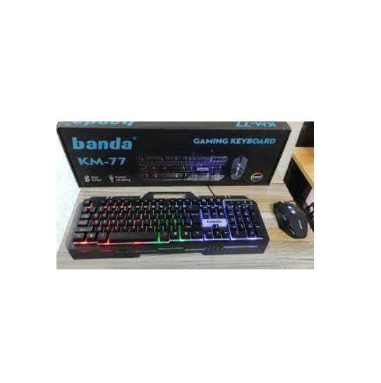 Teclado + Mouse Gamer Banda KM-77 Luz LED-3