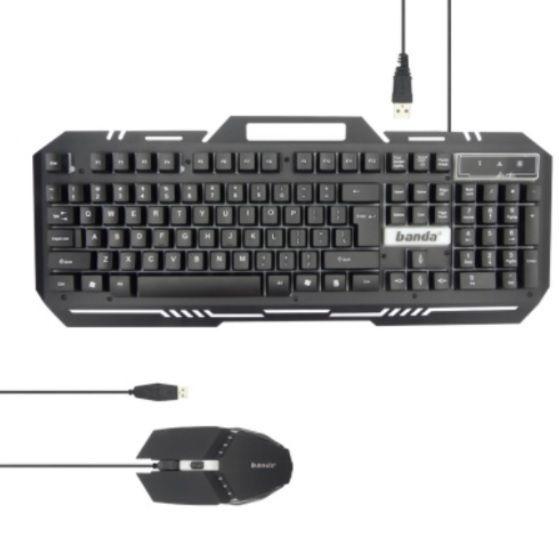 Teclado + Mouse Gamer Banda KM-77 Luz LED-1