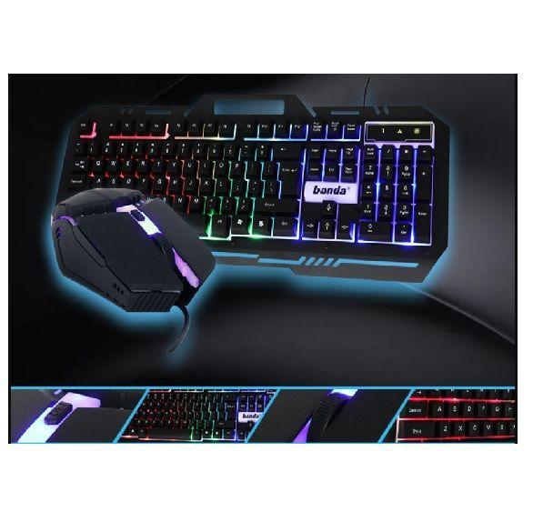 Teclado + Mouse Gamer Banda KM-77 Luz LED-2