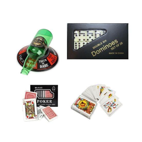 Pack Juego Botella Naipe Español, Ingles y Dominó-0