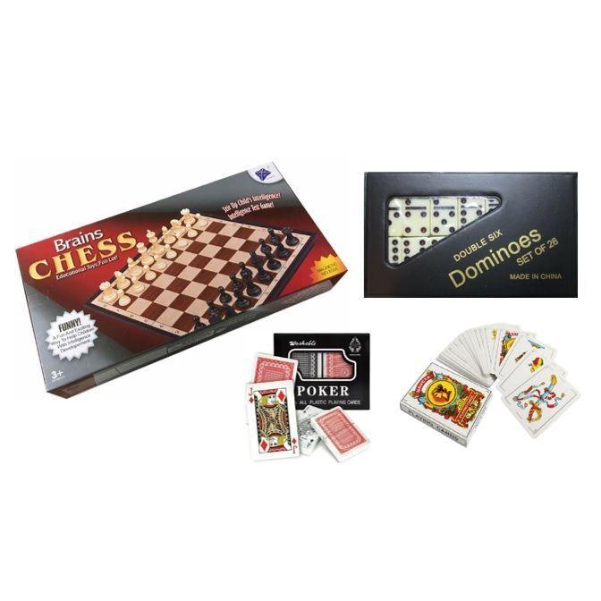 Pack Ajedrez Naipe Español Naipe Ingles y Dominó-0