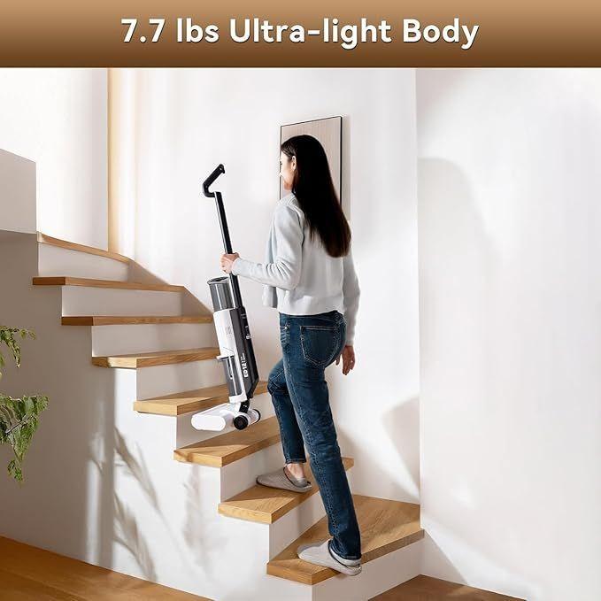 JONR ED12 Lite – Aspiradora en seco y húmedo, sin cable, con autolavado, limpieza de bordes-2