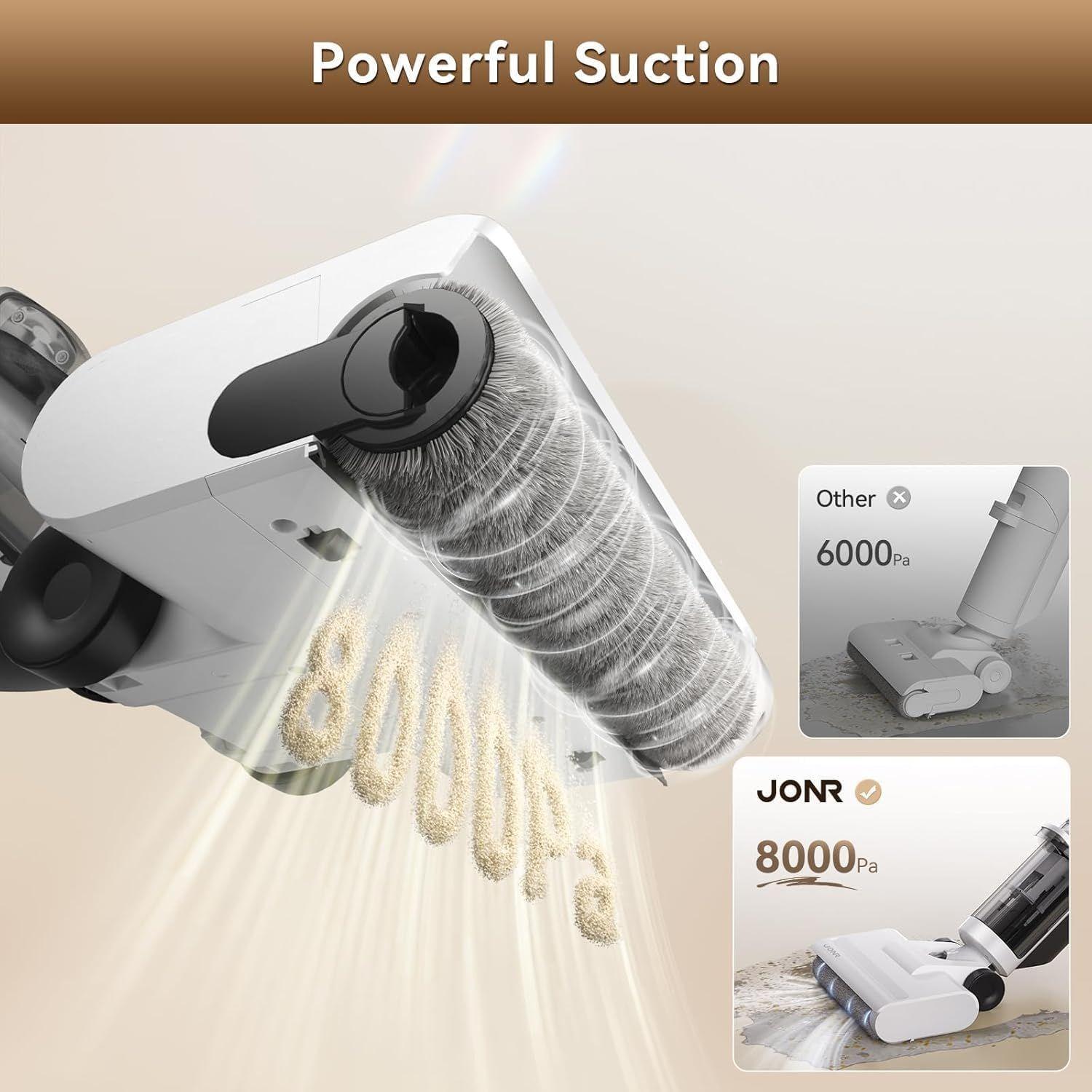 JONR ED12 Lite – Aspiradora en seco y húmedo, sin cable, con autolavado, limpieza de bordes-4