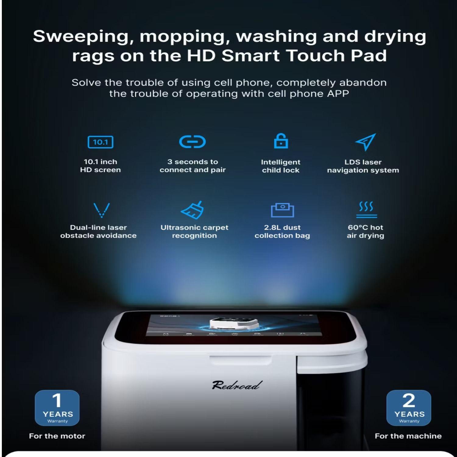 Robot aspiradora Redroad G20 con estación de autolimpieza-2