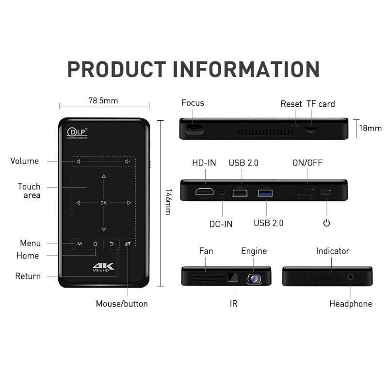 DLP Mini portable P09 proyector (1G/8G)-2