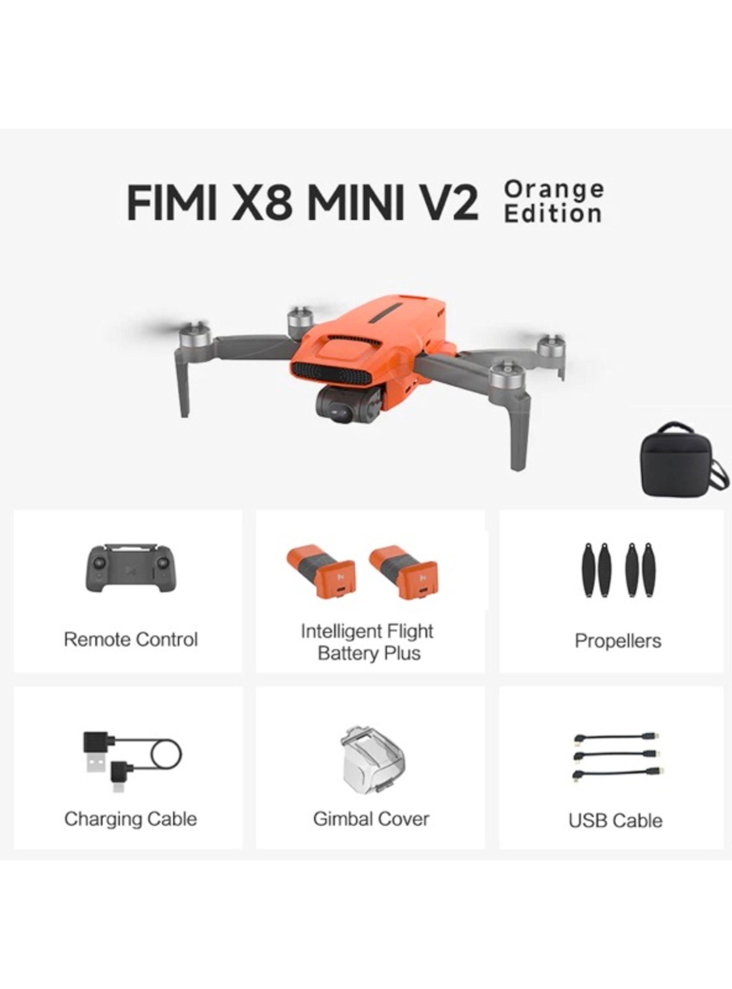 FIMI-Xiaomi FIMI Drone X8 MINI V2 PLUS Combo (Bateria extra + Bolso) Color Naranjo-1