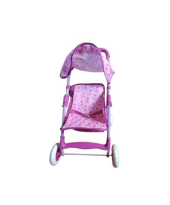 Coche de muñeca con mango y respaldo ajustable-1