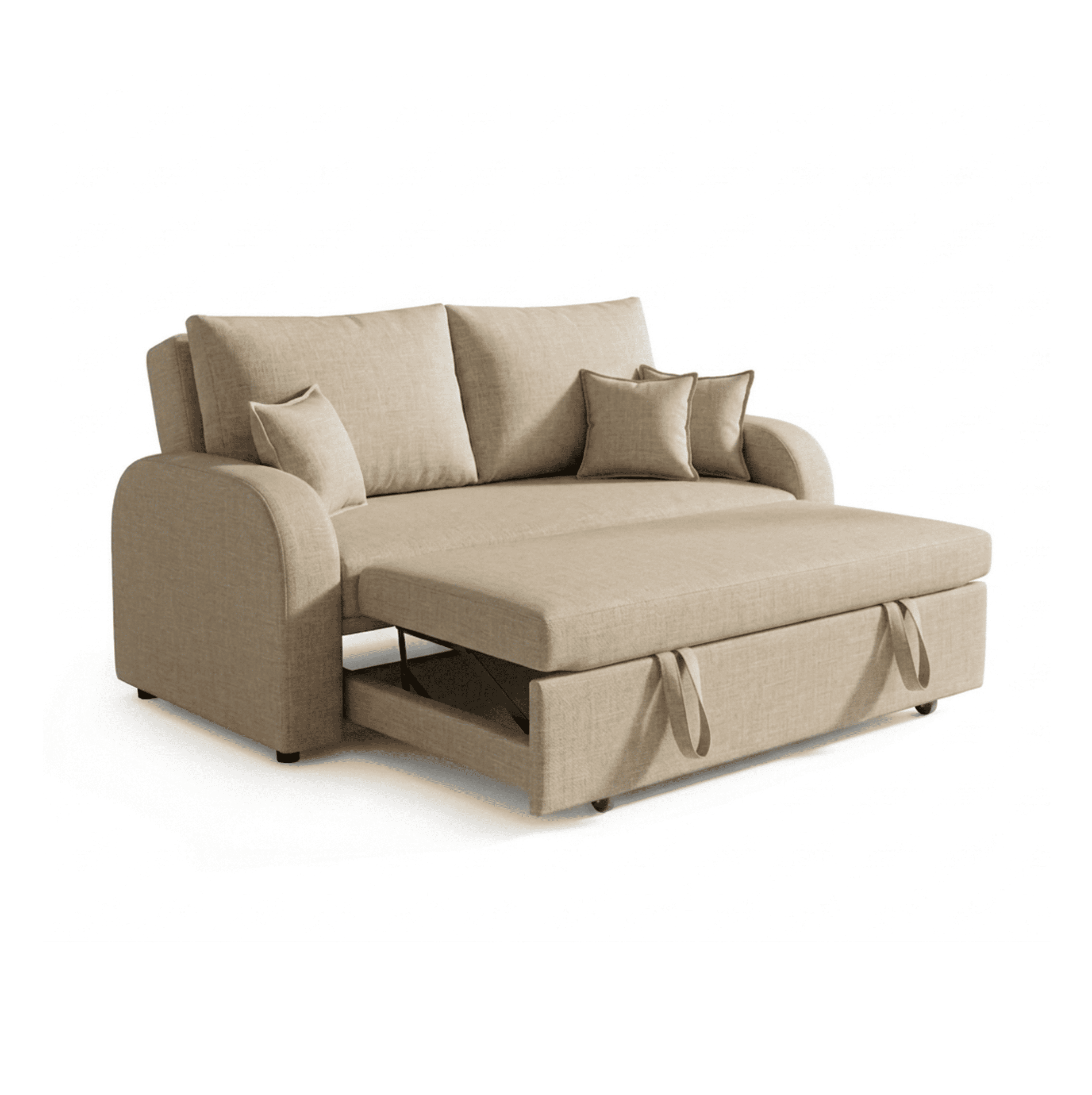 Sof Cama Everest 2 Plazas Extensible Espuma Densidad 30 Incluye 6 Cojines Tapizado en Lino-0