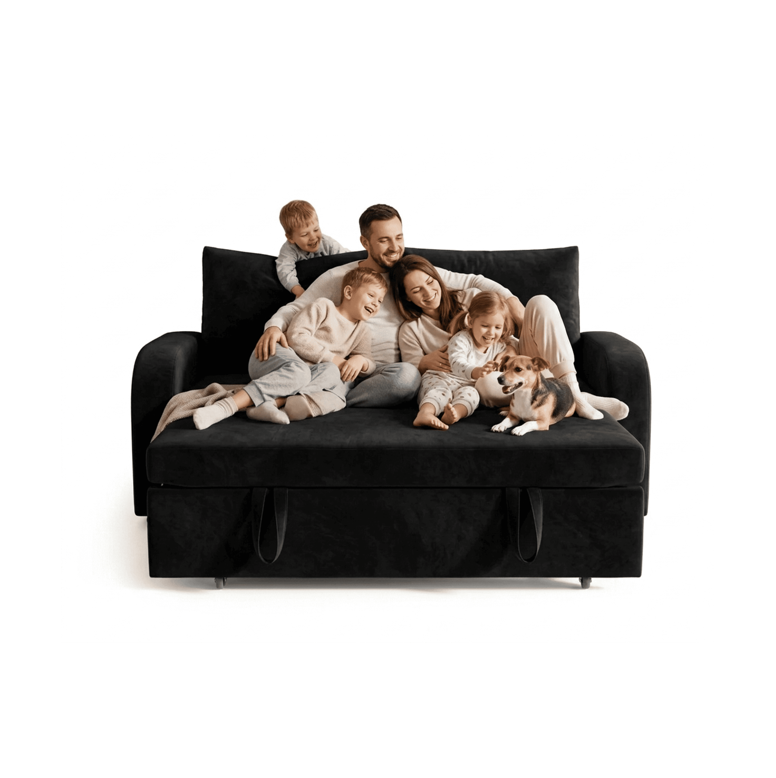 Sof Cama Everest 2 Plazas Extensible Espuma Densidad 30 Incluye 6 Cojines Tapizado en Lino-1