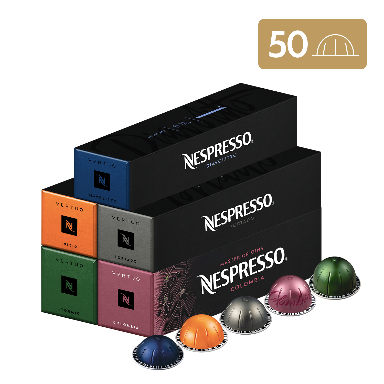 50 Cápsulas De Café Nespresso Vertuo Pack Favoritos-0