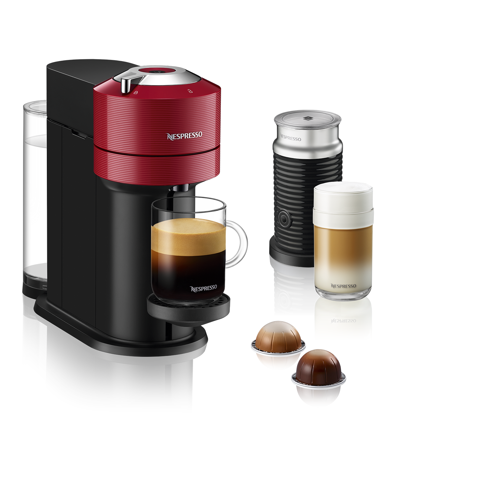  Cafetera Nespresso Vertuo Next con espumador de leche Aeroccino 3-0