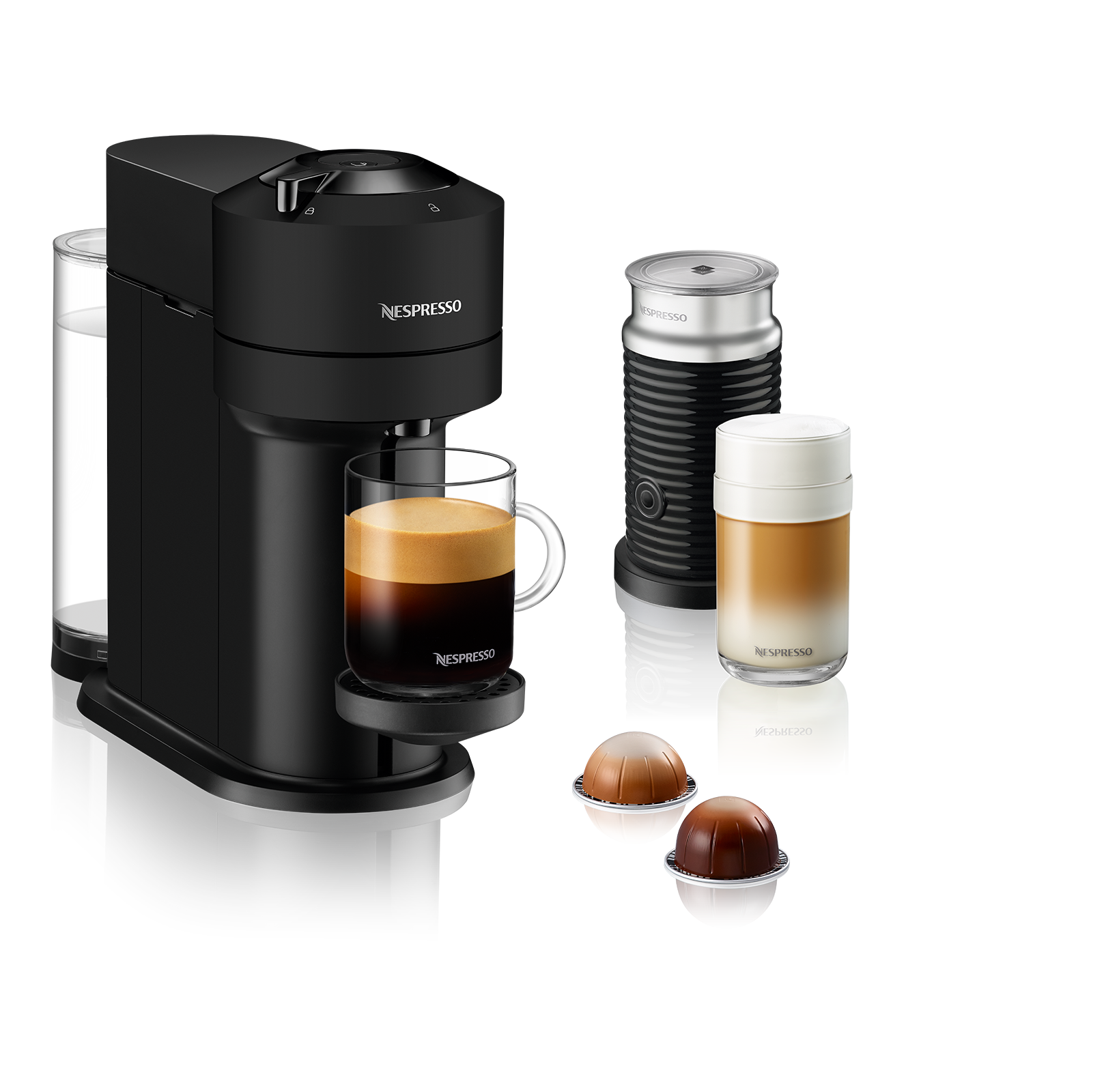  Cafetera Nespresso Vertuo Next con espumador de leche Aeroccino 3-0