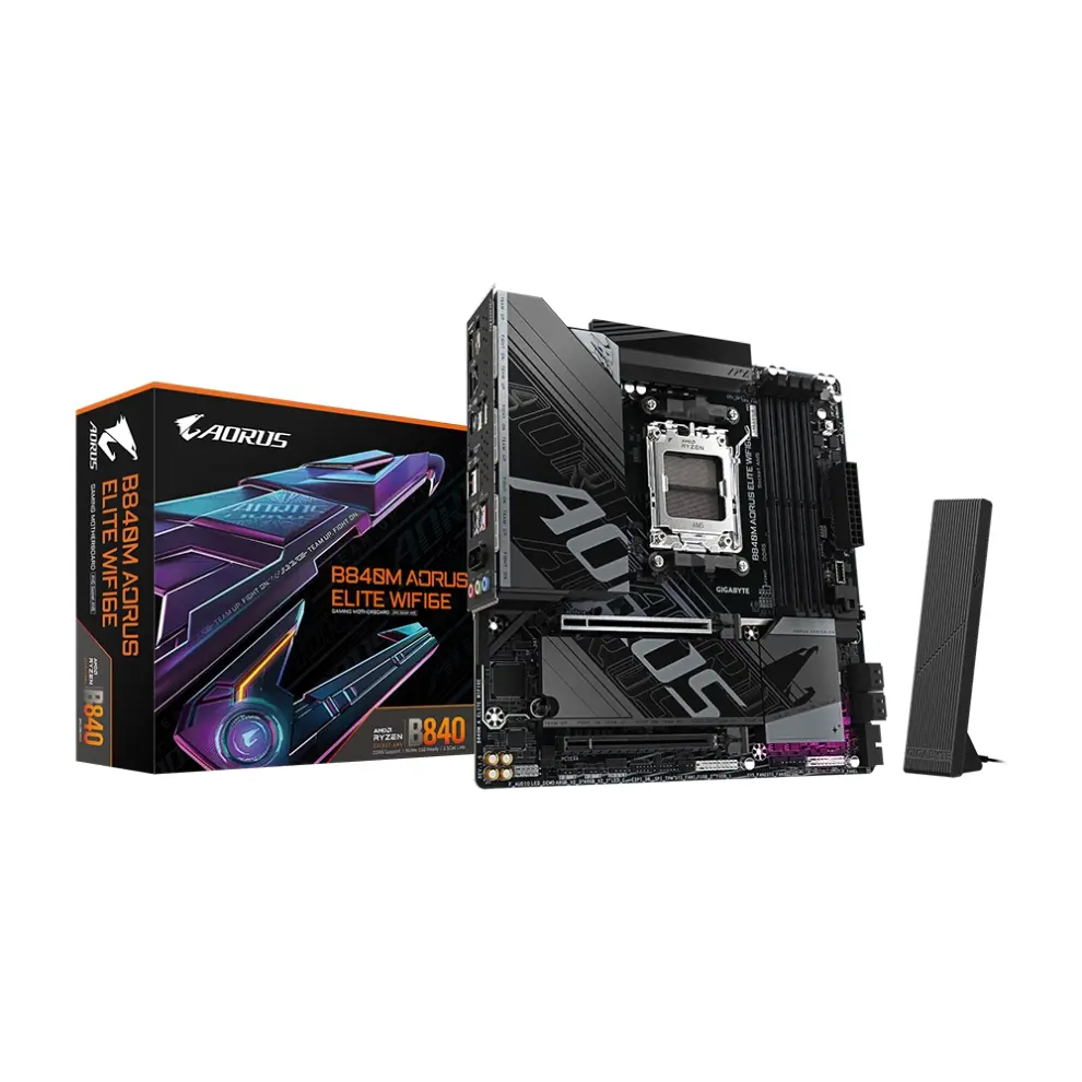   Placa Madre Aorus B840M A ELITE WIFI6E, AMD B840 AM5, DDR5, Micro ATX-0