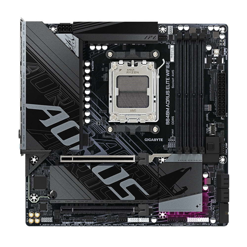   Placa Madre Aorus B840M A ELITE WIFI6E, AMD B840 AM5, DDR5, Micro ATX-3